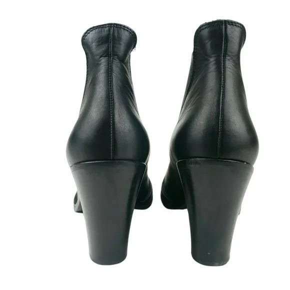 ACNE STUDIOS Star Black Leather Chelsea Ankle Heel Bootie Boots Size 41 - Picture 5 of 12